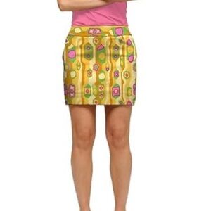 Loudmouth ladies golf skirt w/shorts vibrant Austin powers print size 14